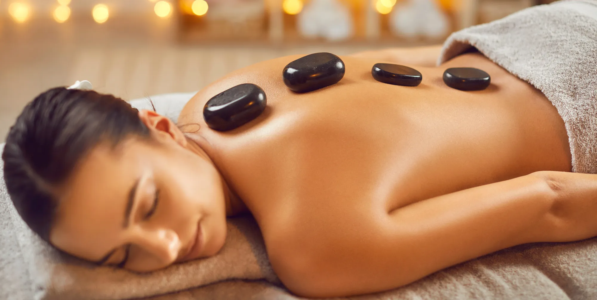 Relaxing hot stone massage at Essence Thai Massage West End